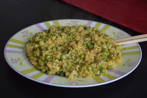 Risotto piselli e zafferano