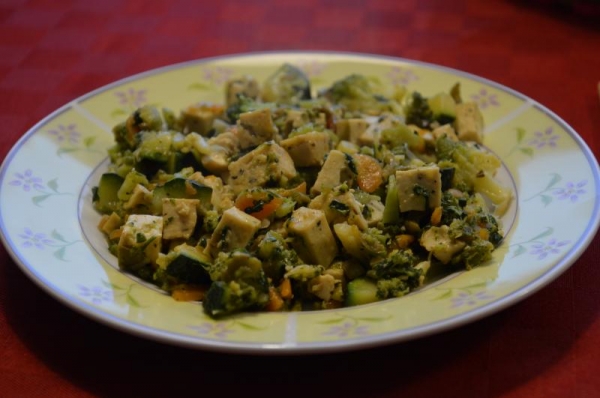 Seitan broccoli e zucchine