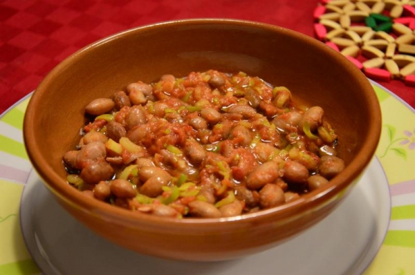 Fagioli e porri (piccanti)