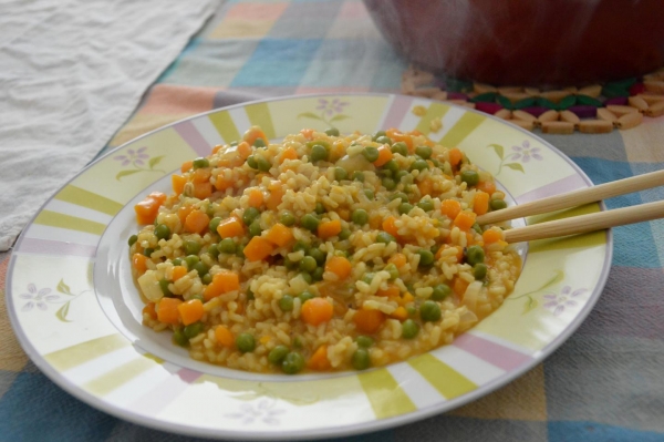 Risotto zucca e piselli